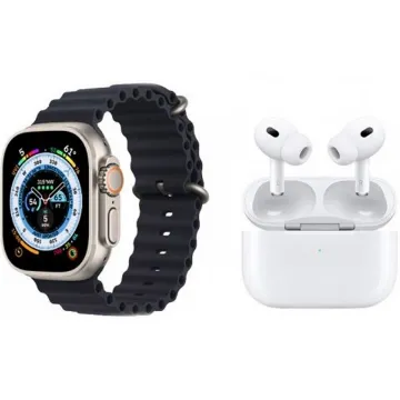 Show details for Haino Teko GP8 Ultra Smart Watch with Bluetooth Wireless Earphone Combo Picture of Haino Teko GP8 Ultra Smart Watch with Bluetooth Wireless Earphone Combo