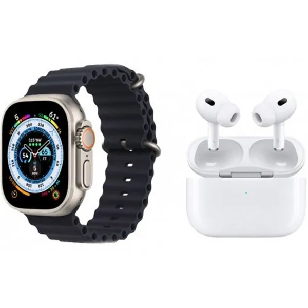 Picture of Haino Teko GP8 Ultra Smart Watch with Bluetooth Wireless Earphone Combo