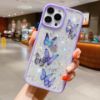 Picture of Iphone 13 14 Butterfly Star Epoxy Glitter Shockproof Girls Phone Case Shinny and Bling Rhinestone Diamond Phone Cover