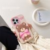Picture of IPhone 12 13 14 15 Pro Max Cute Non slip Phone Cover for Girls Cartoon Bear Silicone Protective Phone Case