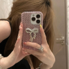 Picture of Luxury Diamond Love Mirror Butterfly Girl Glitter TPU Phone Case for iPhone 17 16 Pro Max 15 14 13 12 11 Made PU Sparkling Cover